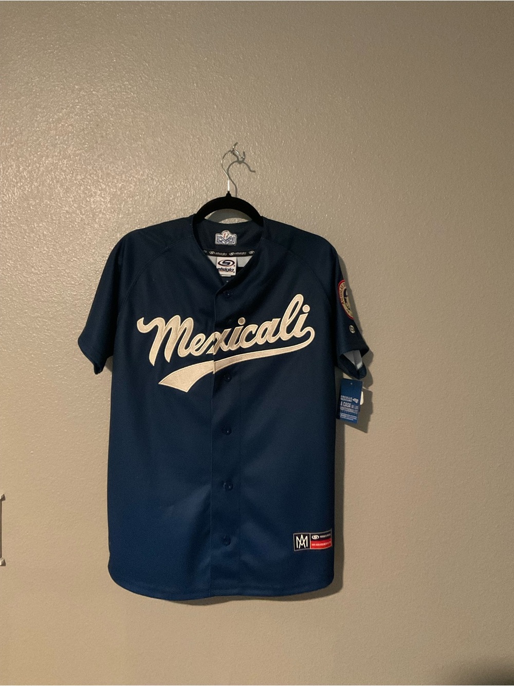 Unbranded Mexicali Navy Short-Sleeve Baseball Jersey